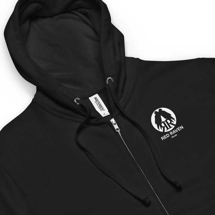 Women's Fleece Zipper Hoodie - Red Raven Logo