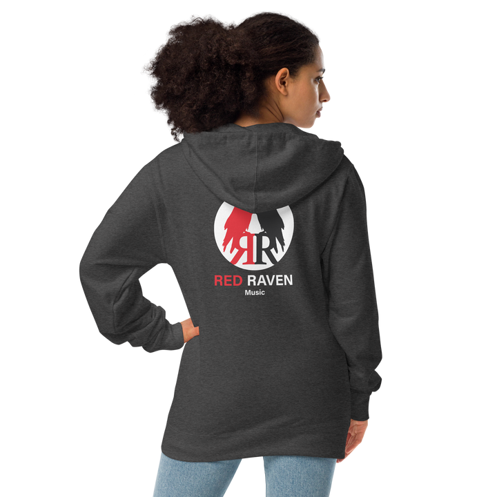 Women's Fleece Zipper Hoodie - Red Raven Logo