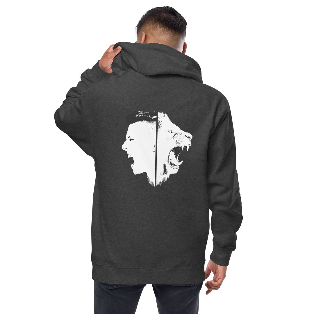 Zipper hoodie made of fleece - When You Roar, white