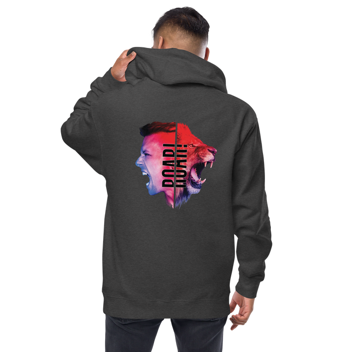 Zipper Hoodie aus Fleece - When You Roar, Rot