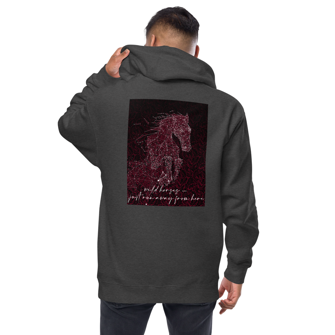 Men's Fleece Zipper Hoodie - Wild Horses