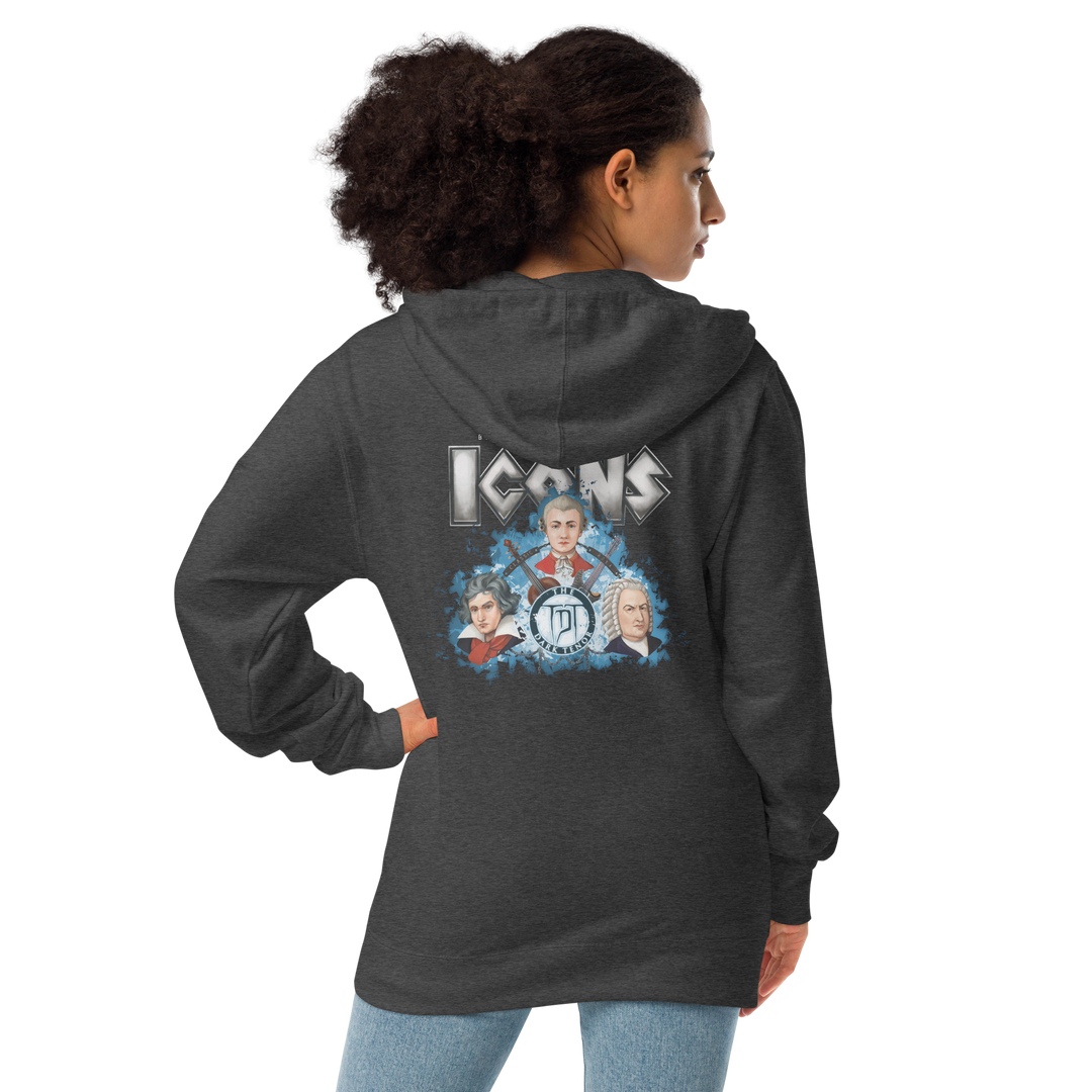 Zipper Hoodie aus Fleece Damen - Icons