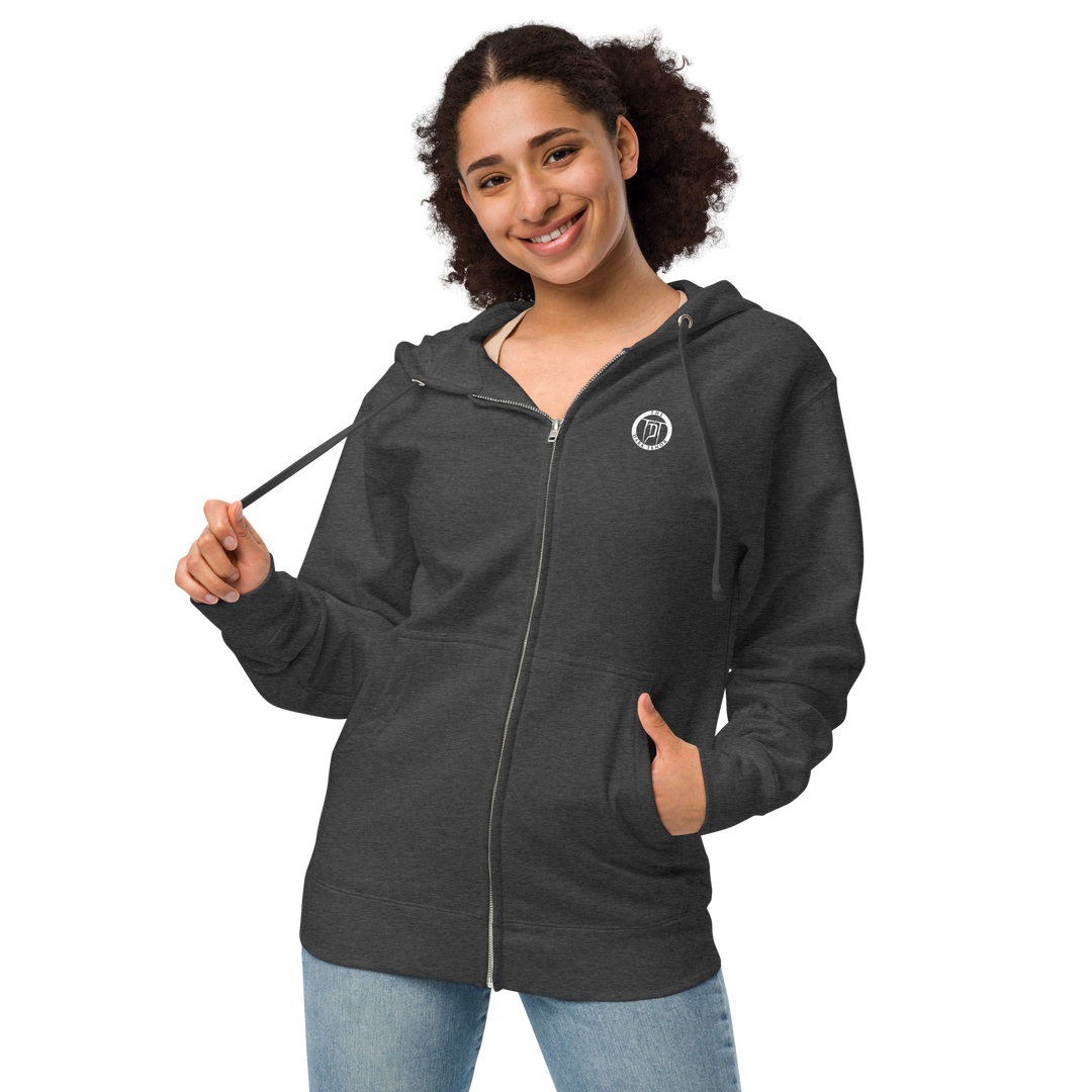 Zipper hoodie made of fleece women - When You Roar, White