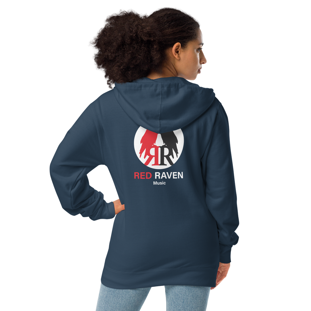 Women's Fleece Zipper Hoodie - Red Raven Logo