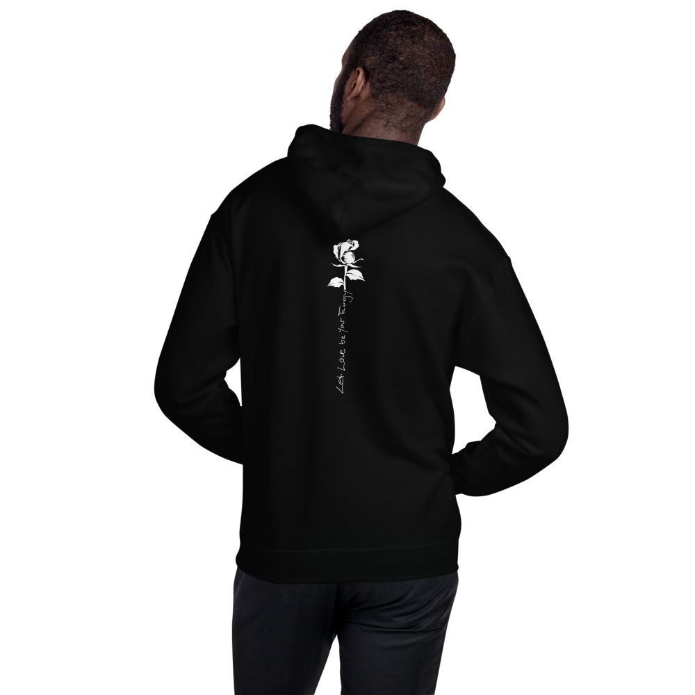 Hoodie Herren - Let Love Be Your Energy, weisse Rose