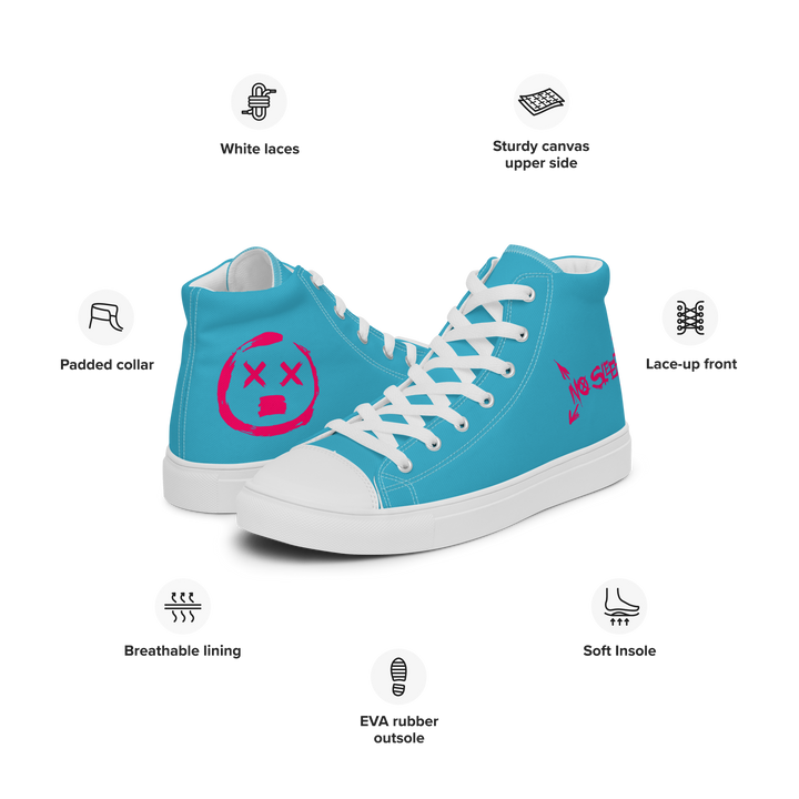 High-top shoes unisex - No Sleep (Nessun Dorma), blue sky pink