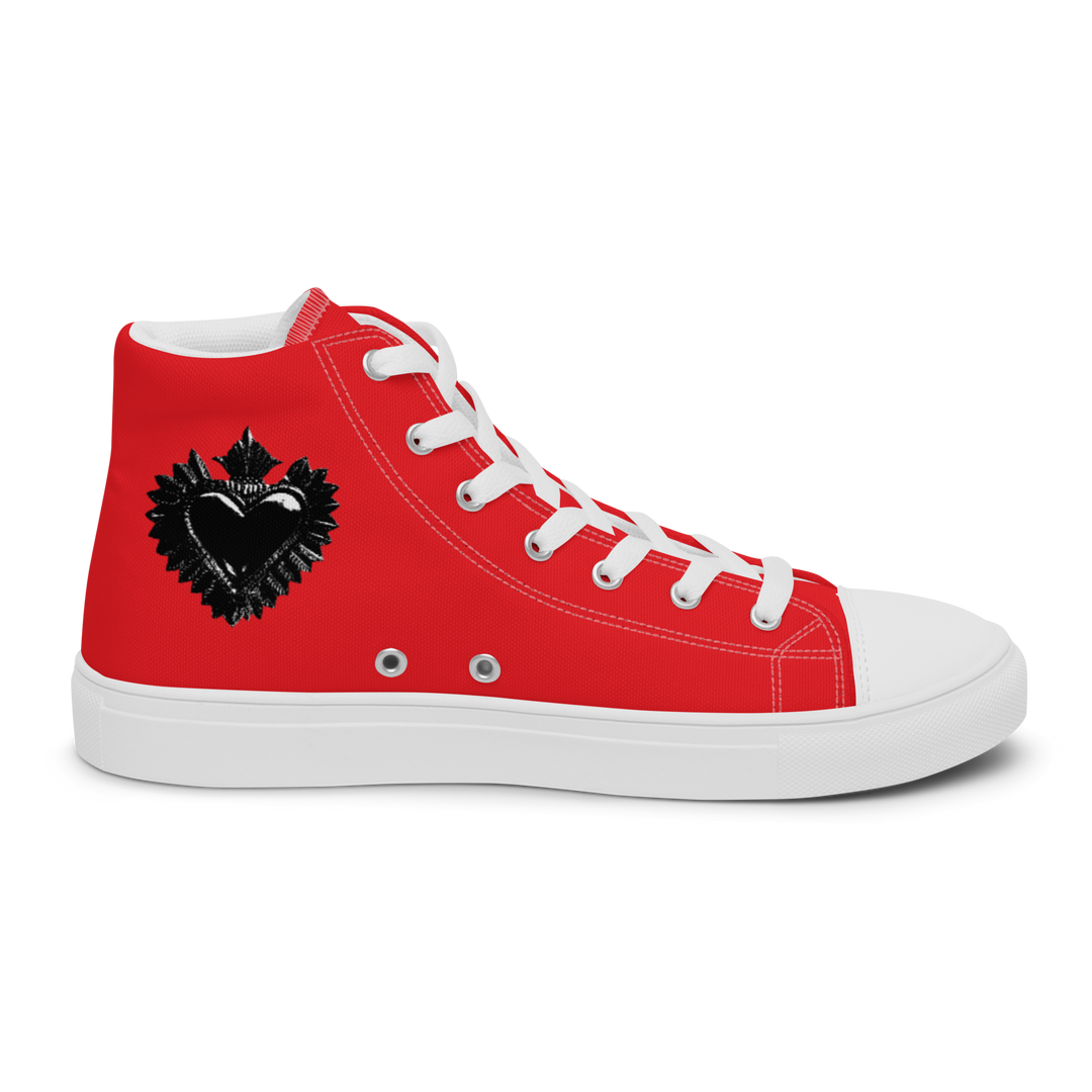 High-Top Shoes Women - Darker Hearts, Red