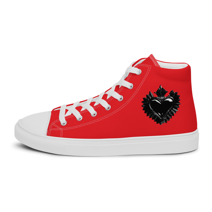 High-Top Shoes Women - Darker Hearts, Red