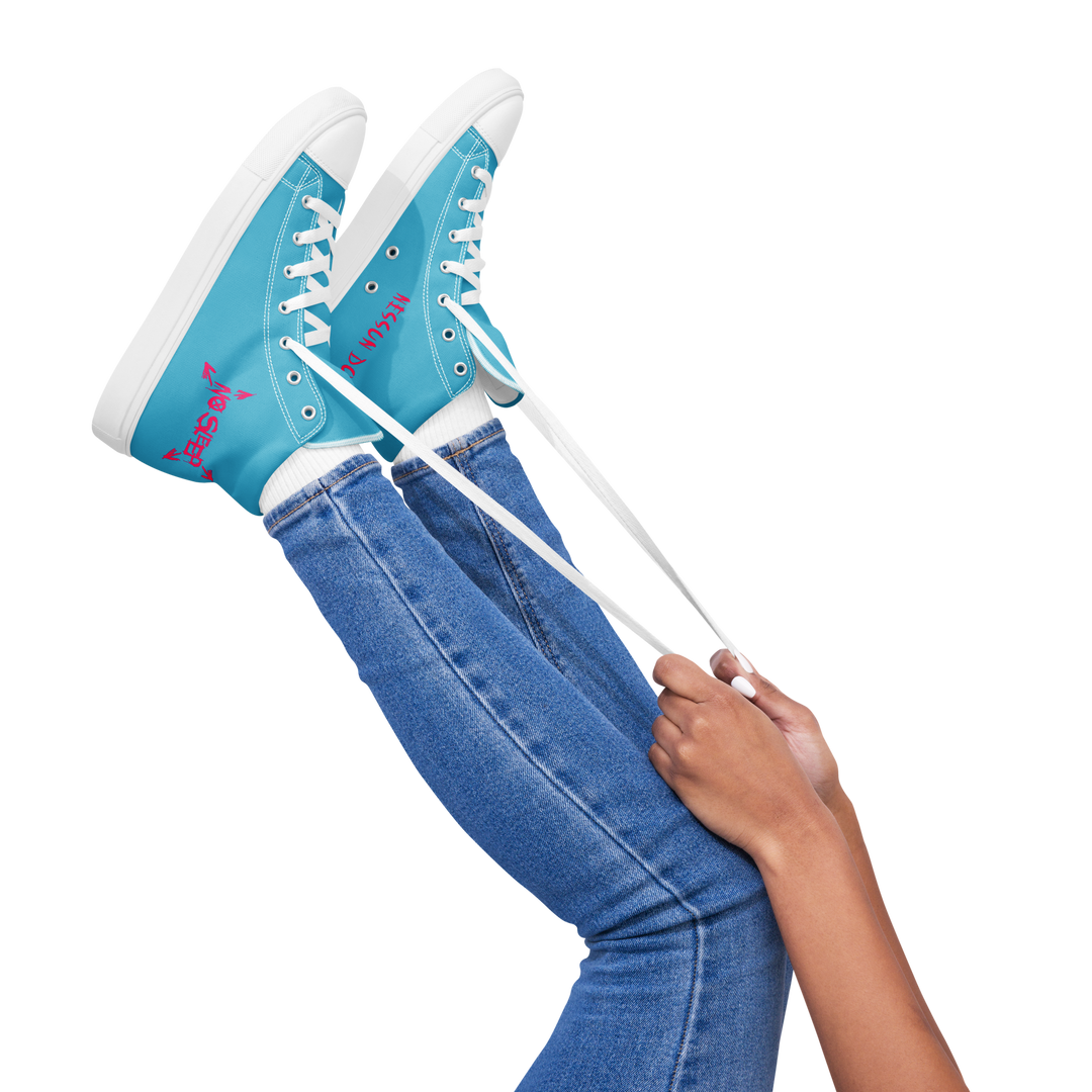 High-top shoes unisex - No Sleep (Nessun Dorma), blue sky pink