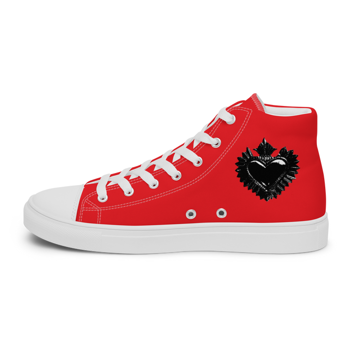 High-Top Shoes Women - Darker Hearts, Red