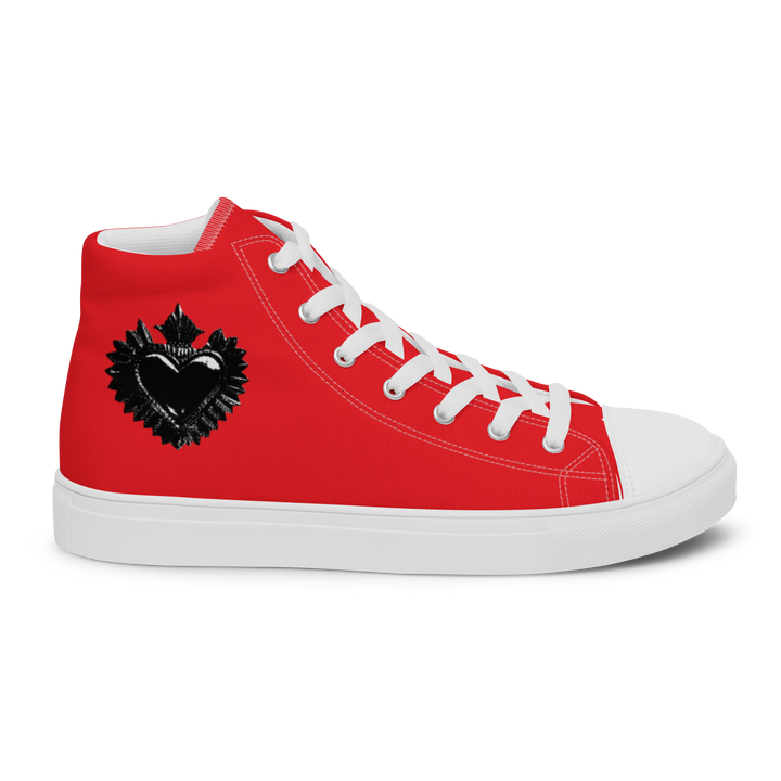 High-Top Shoes Women - Darker Hearts, Red